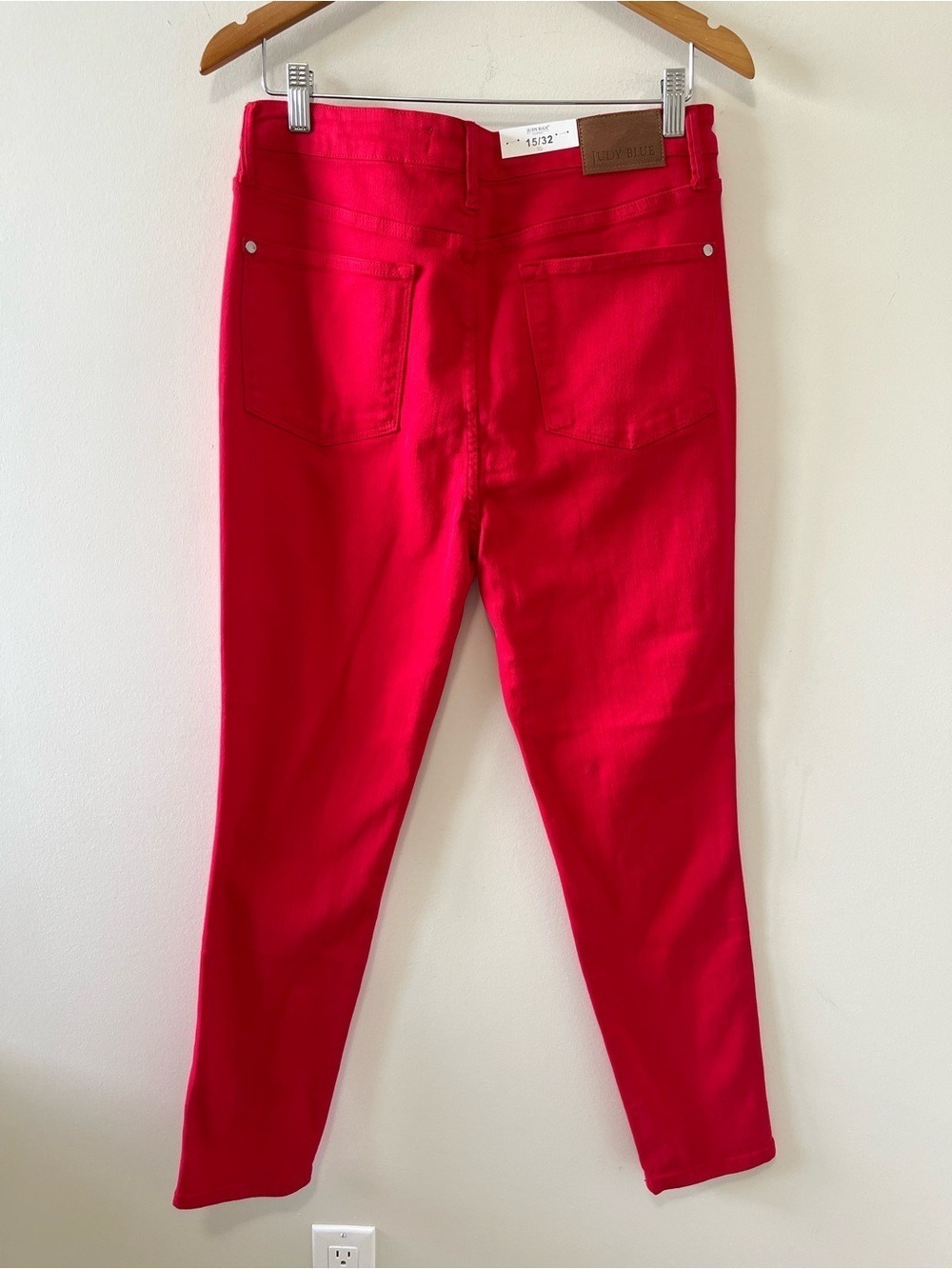 JUDY BLUE "FIRE ENGINE" RED TUMMY CONTROL SKINNY JEANS size 15/32 - Picture 5 of 11